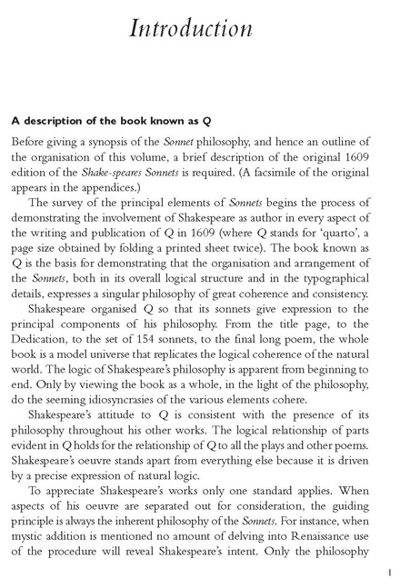 Shakespeare's Sonnet Philosophy Volume 1