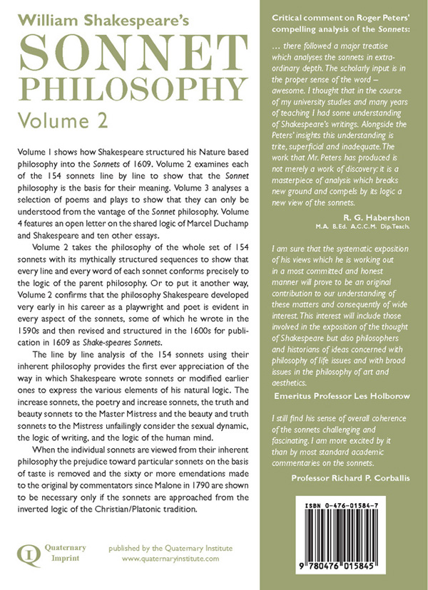 Shakespeare's Sonnet Philosophy Volume 2