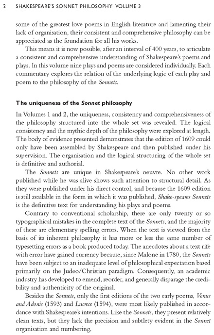 Shakespeare's Sonnet Philosophy Volume 3